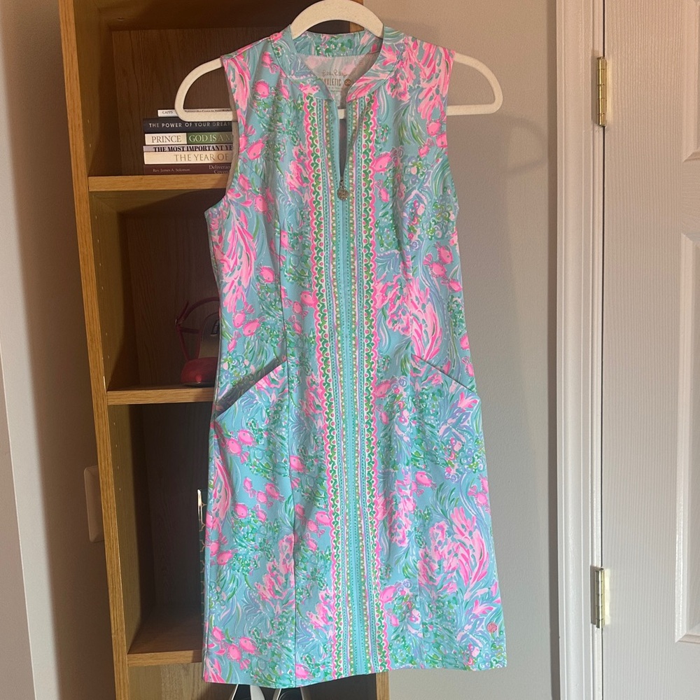 Lilly Pulitzer Vibrant Pink and Aqua Mini Dress
